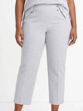 Daily Thread Women's Grey Railroad Stripes PullUps NWT Pants Plus Size 2X